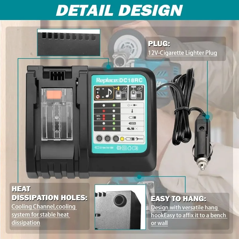 DC18RC Li-ion Battery 3A Car C - огляд і ціна Makita Drill Hp1640
